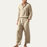 The Cumberland Men’s Linen Shirt & Wide Leg Pants Set – Casual Beach Outfit