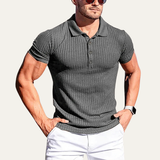 The Roma Men’s Stretch Ribbed Casual Polo Shirt