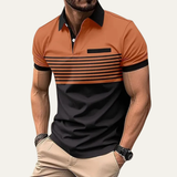 The Trieste Men’s Trendy Slim Fit Striped Polo Shirt