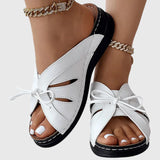 Darcy - Chic Slip-On Sandals with Ribbon
