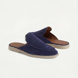 Navy Suede Yacht Mule