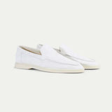 Classic Suede Loafer Pearl White